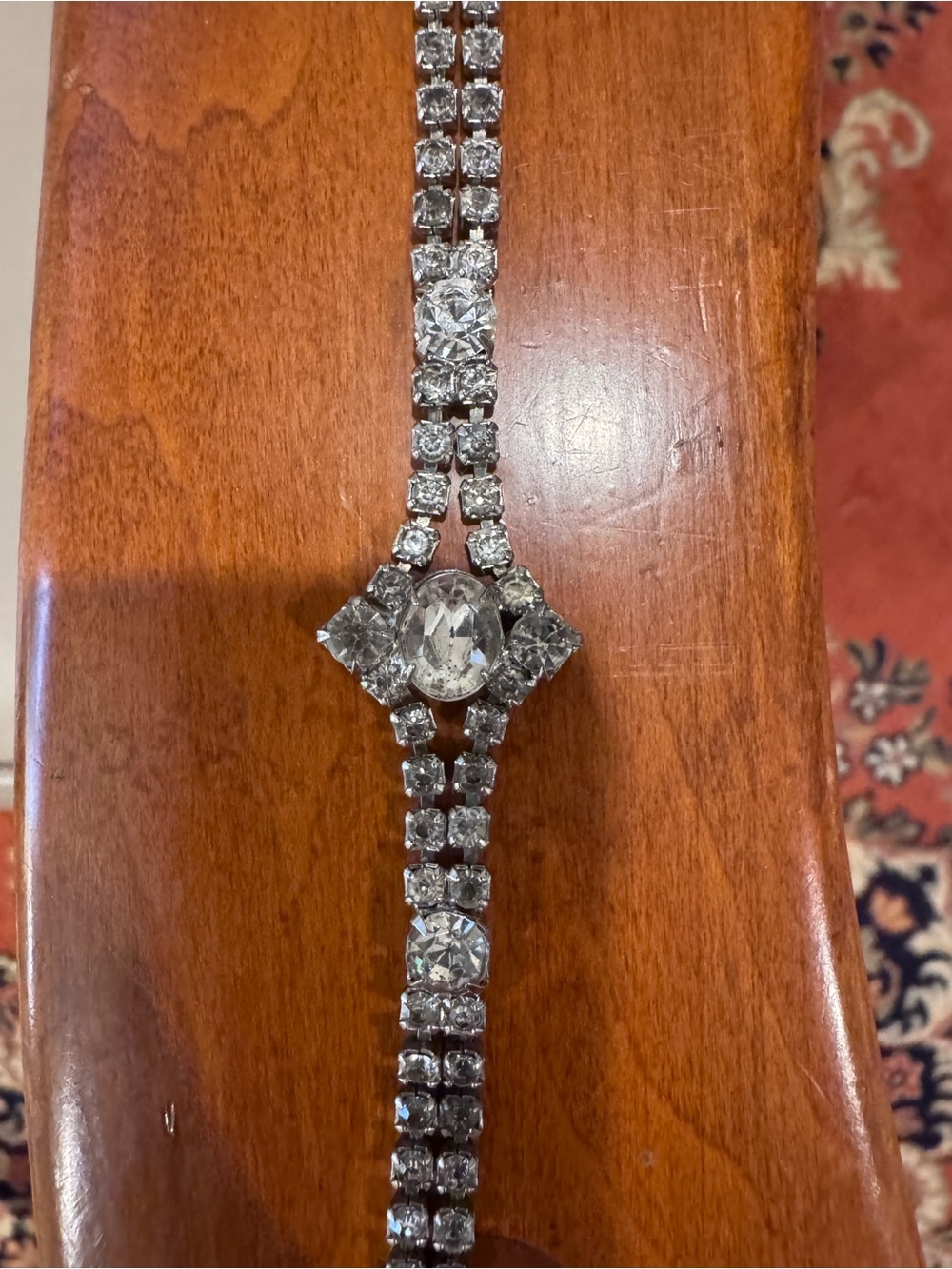 Rhinestone Silver-toned bracelet
